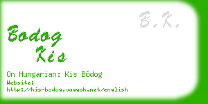 bodog kis business card