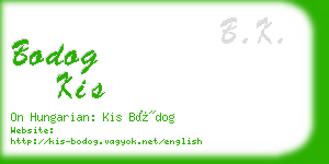 bodog kis business card